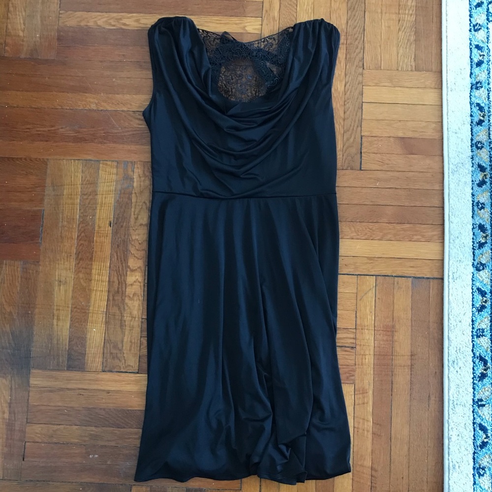 Black Lace Neck Dress